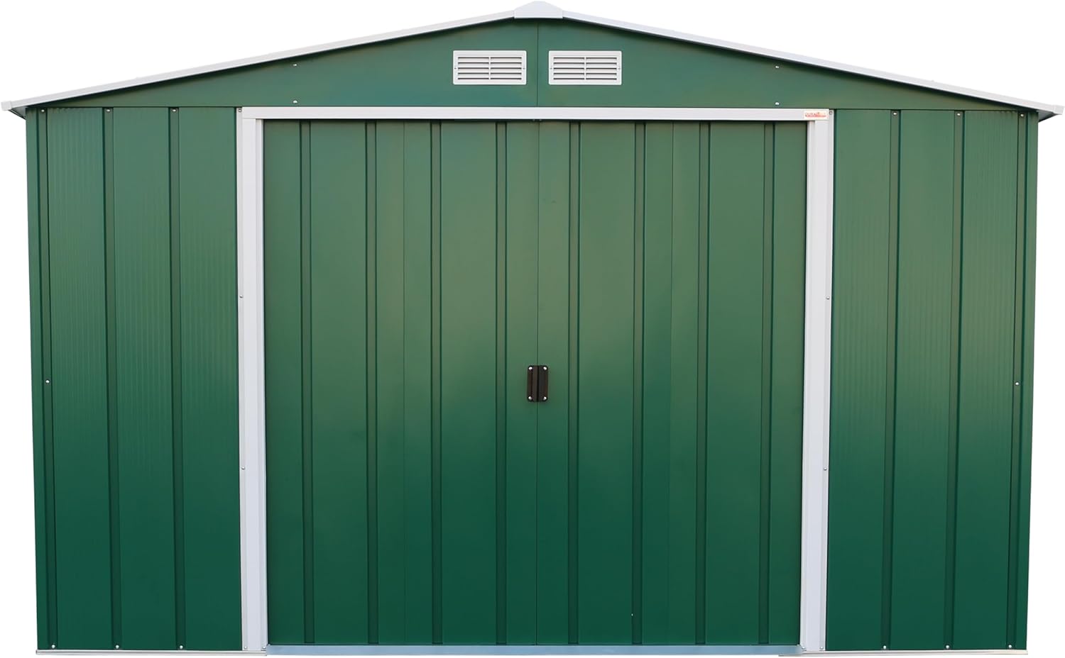 Duramax ECO Abri de jardin en métal galvanisé à chaud avec structure de toit renforcée et solide Vert 10 x 12 cm