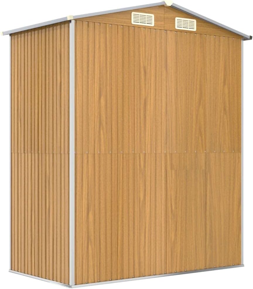 vidaXL Abri de Jardin Marron Clair 192x108x223 cm Acier galvanisé, Rangement de Jardin pour Les Outils, Rangement pour Outils d'extérieur, abris à Outils