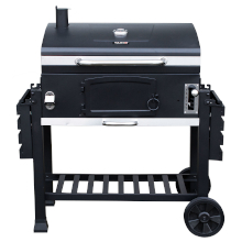 Barbecue fumoir à charbon de bois taino Hero XXL - Étagères latérales rabattables pour un gain de place