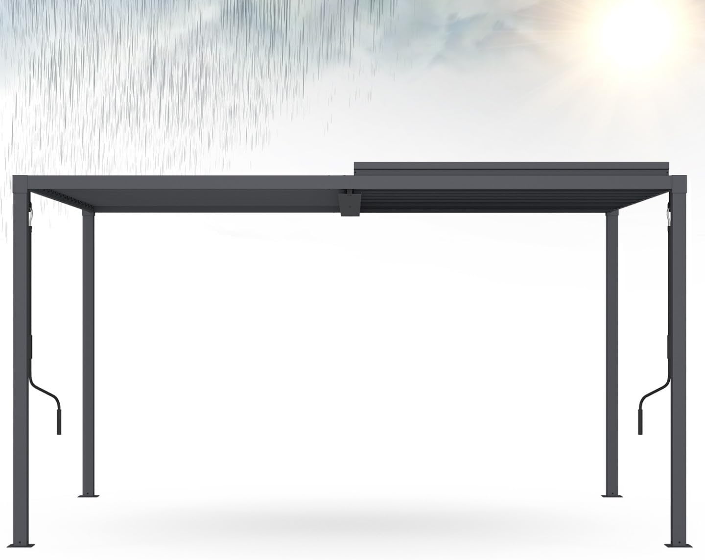IDMarket - Pergola bioclimatique Acier 3x4m Gris Anthracite