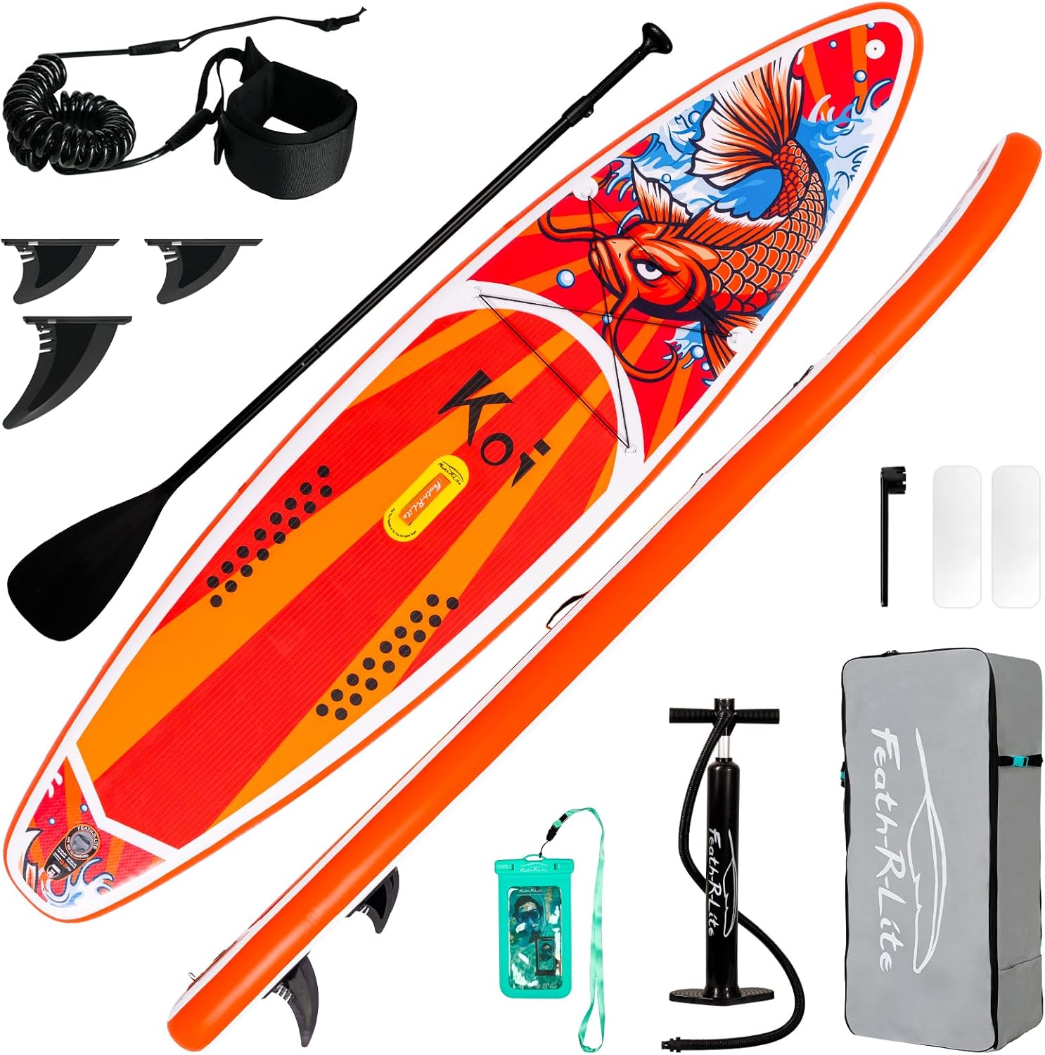 FunWater - planche de surf gonflable - 320x81x15cm - pagaie, pompe, sac, accessoires