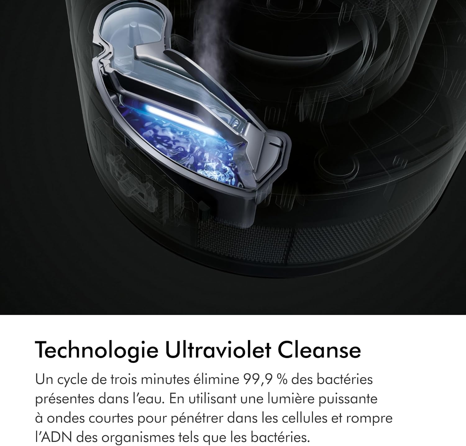 Dyson AM10 Humidificateur et ventilateur, brume froide ultra-fine, contrôle automatique de l’humidité, Blanc/Argent