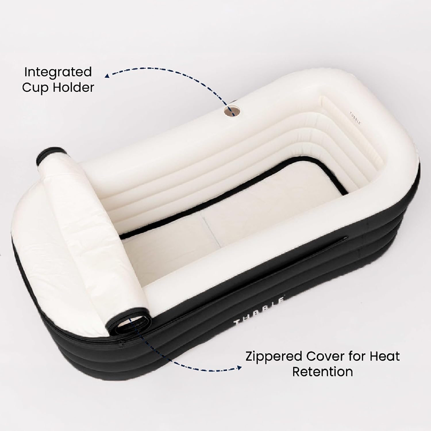 Tubble® Cuzi Spa Gonflable Black Onyx 255 L - Baignoire Spa Pliable pour Adultes, Utilisation intérieure et extérieure, Bien-être Toute l’année, Massage à Bulles Relaxant
