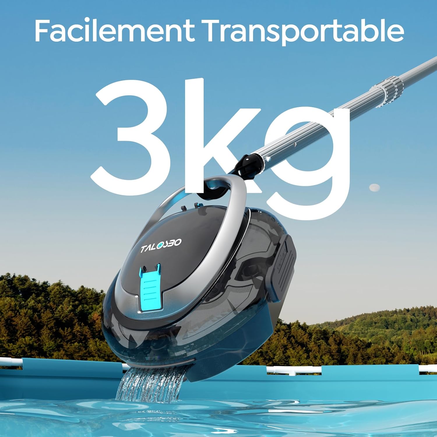TALOSBO - S2 Robot piscine - 90 min autonomie, double filtration, double moteur, stationnement auto, 2026 TALOSBO S2