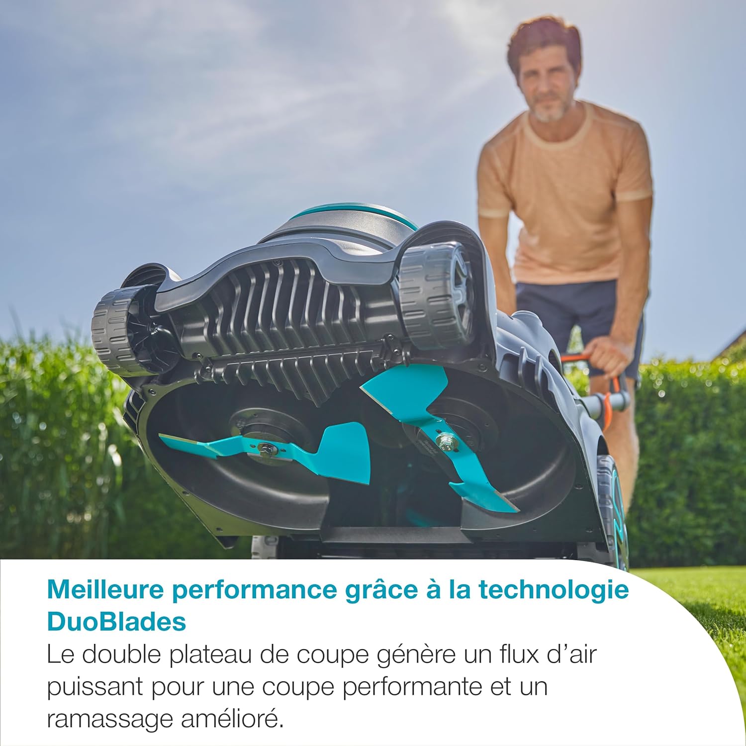 Gardena Tondeuse sur Batterie PowerMax Duo 46/36V P4A 4 Ah - Kit prêt à l'emploi: Haute Performance, Deux Lames Valent Mieux Qu’Une, Idéal pour Les espaces étroits (14646-20)