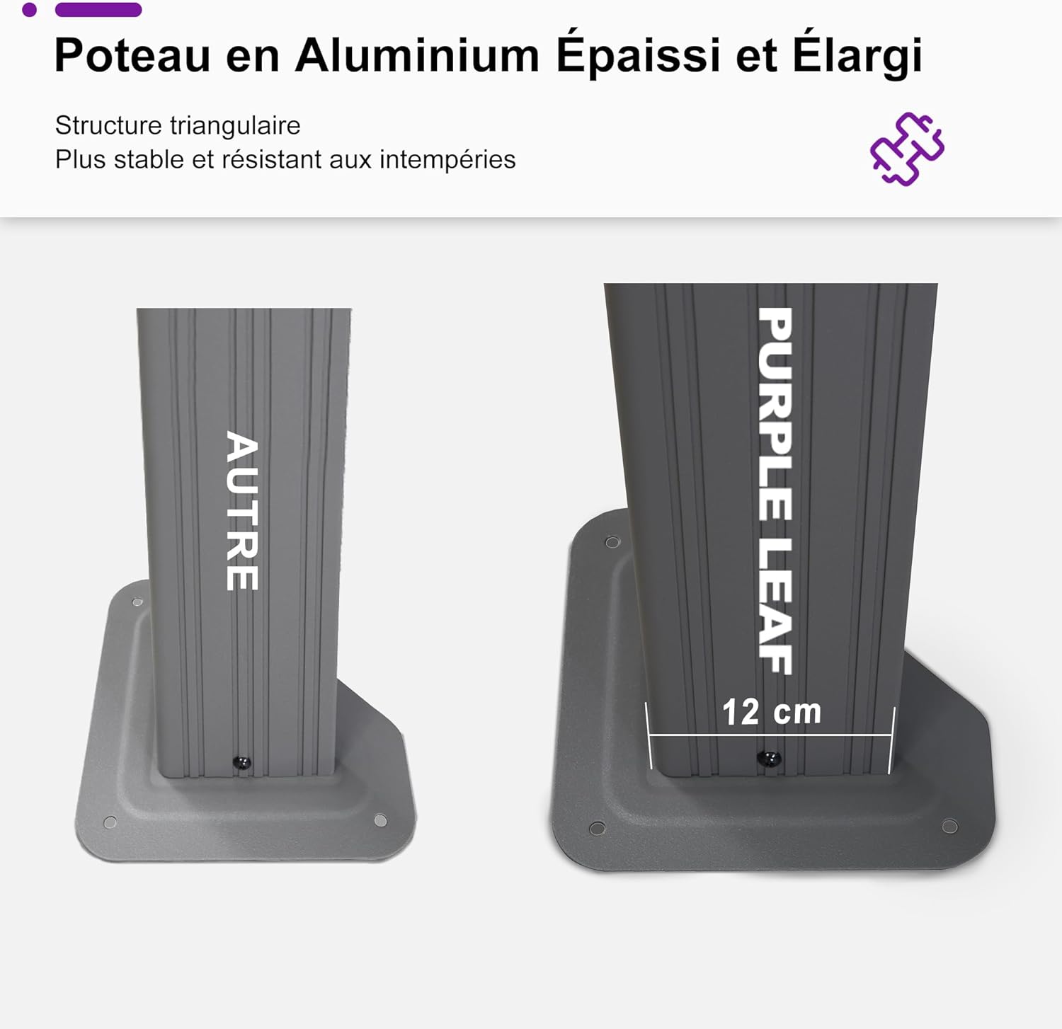 PURPLE LEAF - Tonnelle de Jardin 3x4,25m - aluminium double toit, imperméable, moustiquaire, rideaux