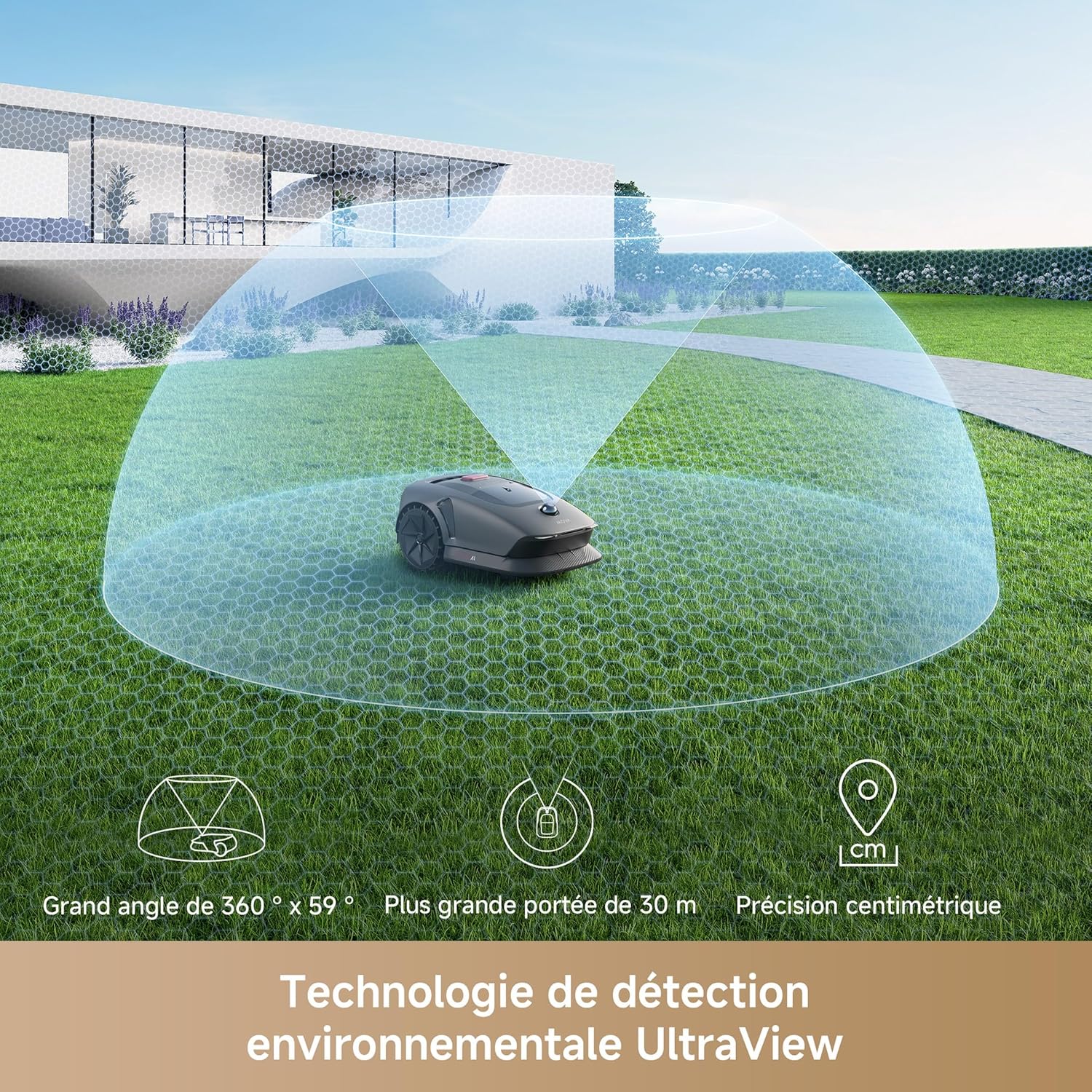 MOVA - robot tondeuse série 1000 - 1000m² - LiDAR, app, tout-terrain, MOVA1000