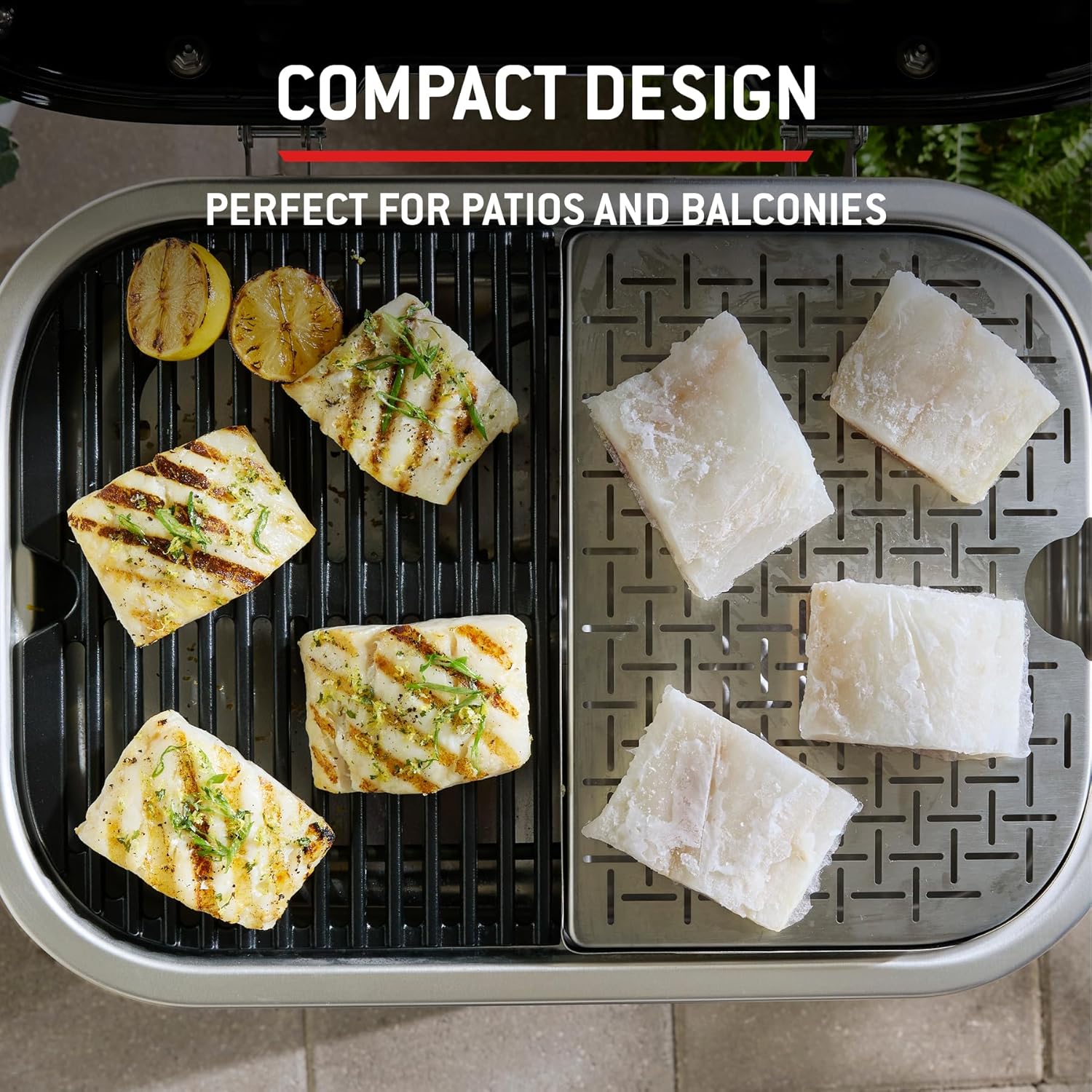 Weber - Lumin - 33x49 cm - Barbecue électrique, fonte, 315°C, thermomètre 1502045