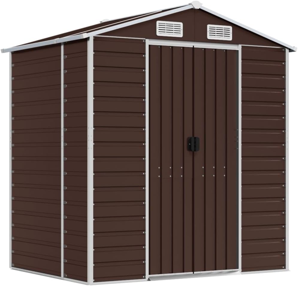 vidaXL - Abri de jardin - 191x130x198 cm - acier galvanisé, marron