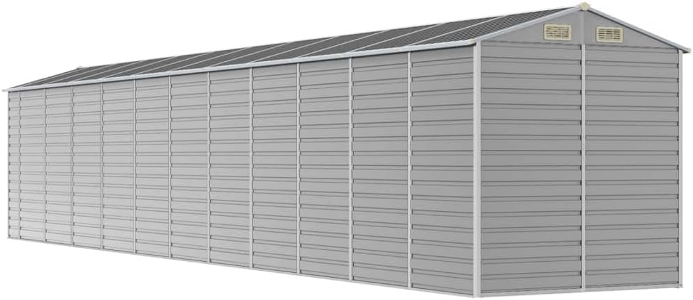 vidaXL Abri de Jardin Gris Clair 191 x 980 x 198 cm en Acier galvanisé