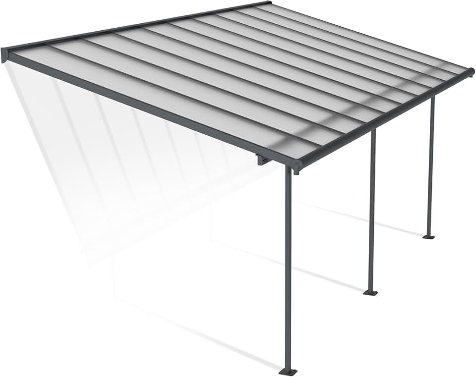 Palram Canopia Sierra pergola aluminium polycarbonate 3x6.10 gris transparent