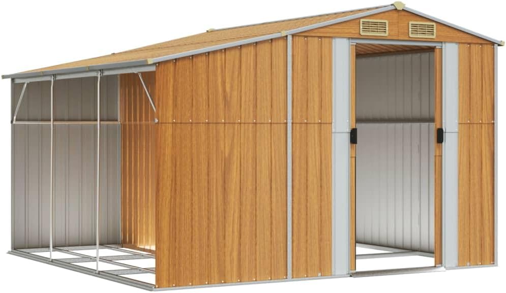 vidaXL - abri de jardin acier, 277x279x179 cm, toit incliné, rangement