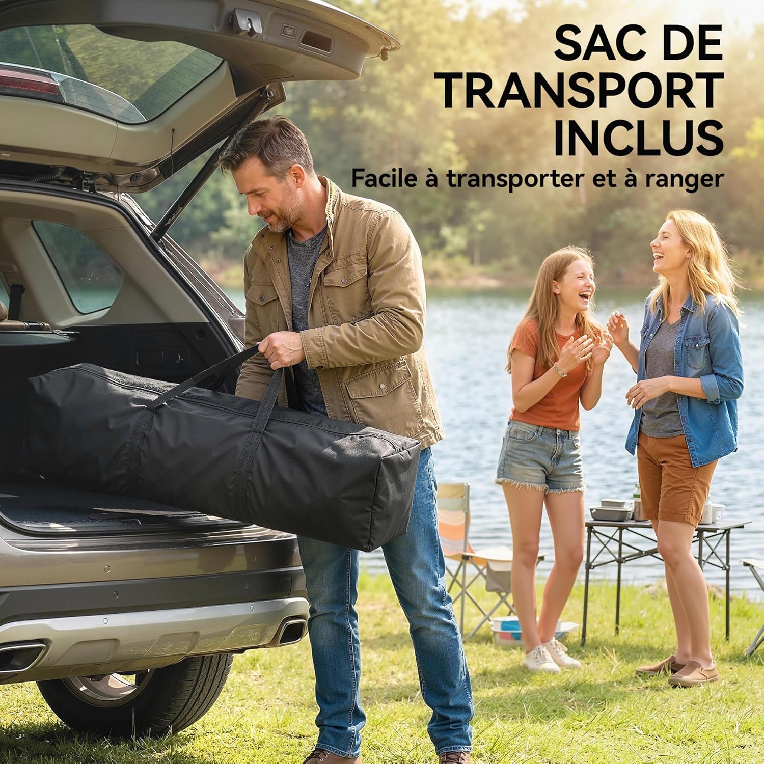 Outsunny - Tonnelle Pop-up 3x3m UV50+, éclairage, sac, réglable