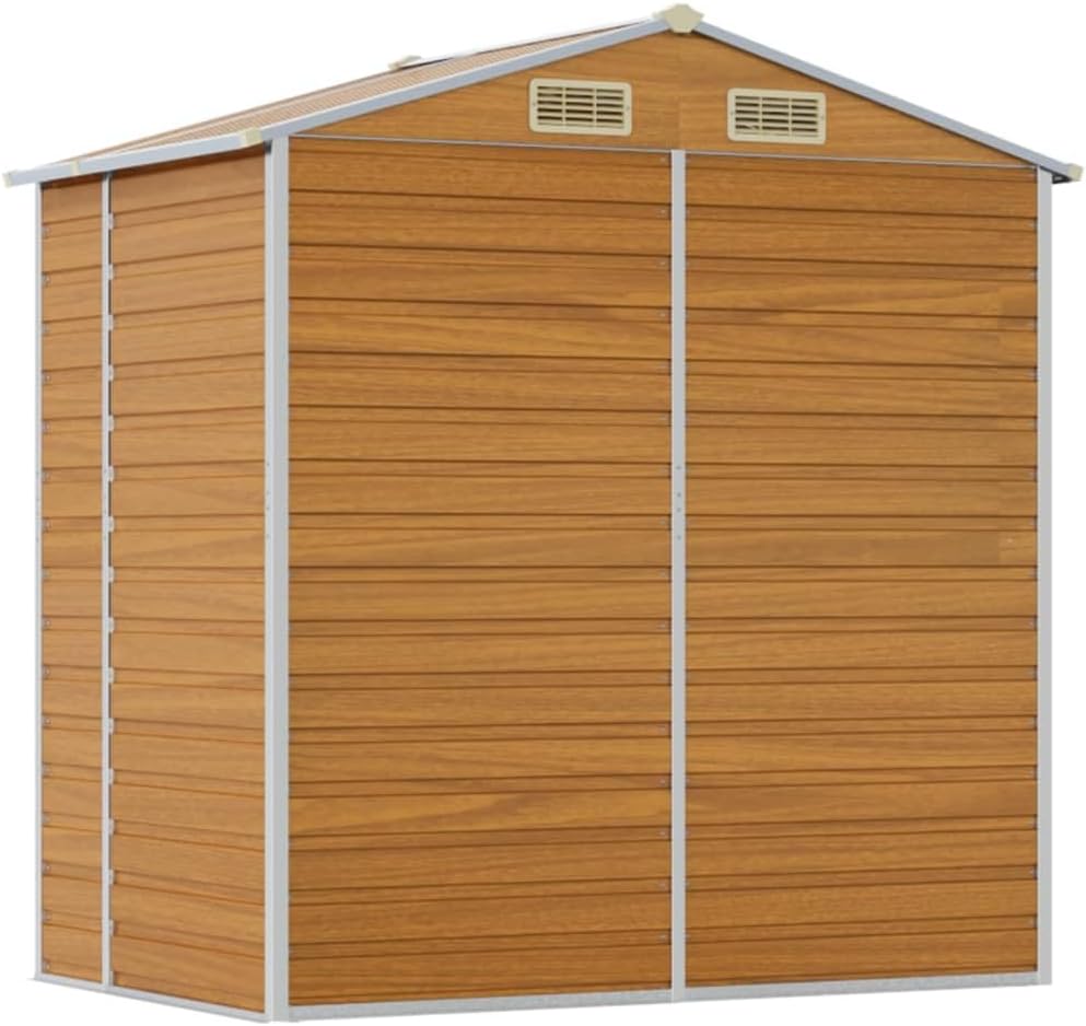vidaXL Abri de Jardin Marron Clair 191x130x198 cm Acier galvanisé