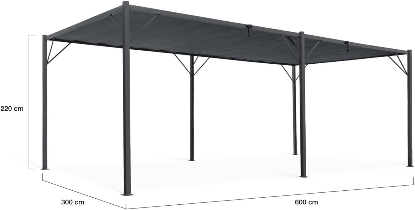 IDMarket - Pergola lames orientables série 3x6 m gris anthracite