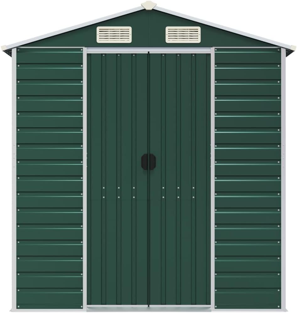LAPOOH Abri de Jardin Vert 191x300x198 cm Acier galvanisé,Abris De Jardin,Abri De Stockage pour Jardin,Abri D'Outils De Jardin