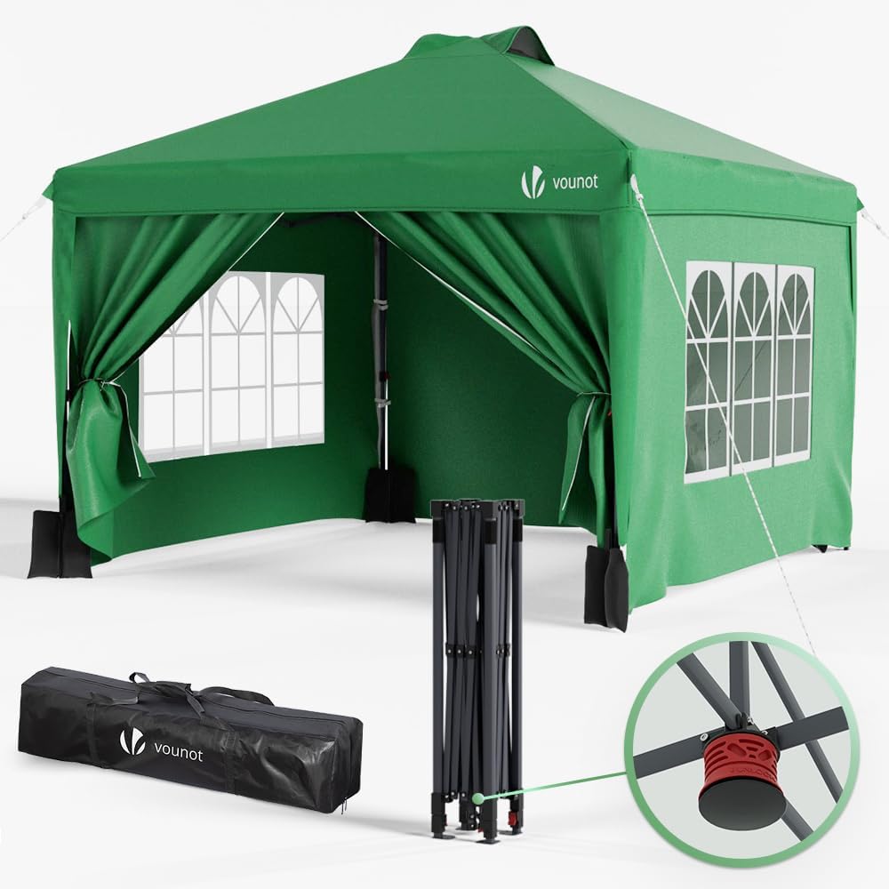 VOUNOT - tonnelle pliante série jardin - 3x3m - imperméable, anti-UV, hauteur réglable