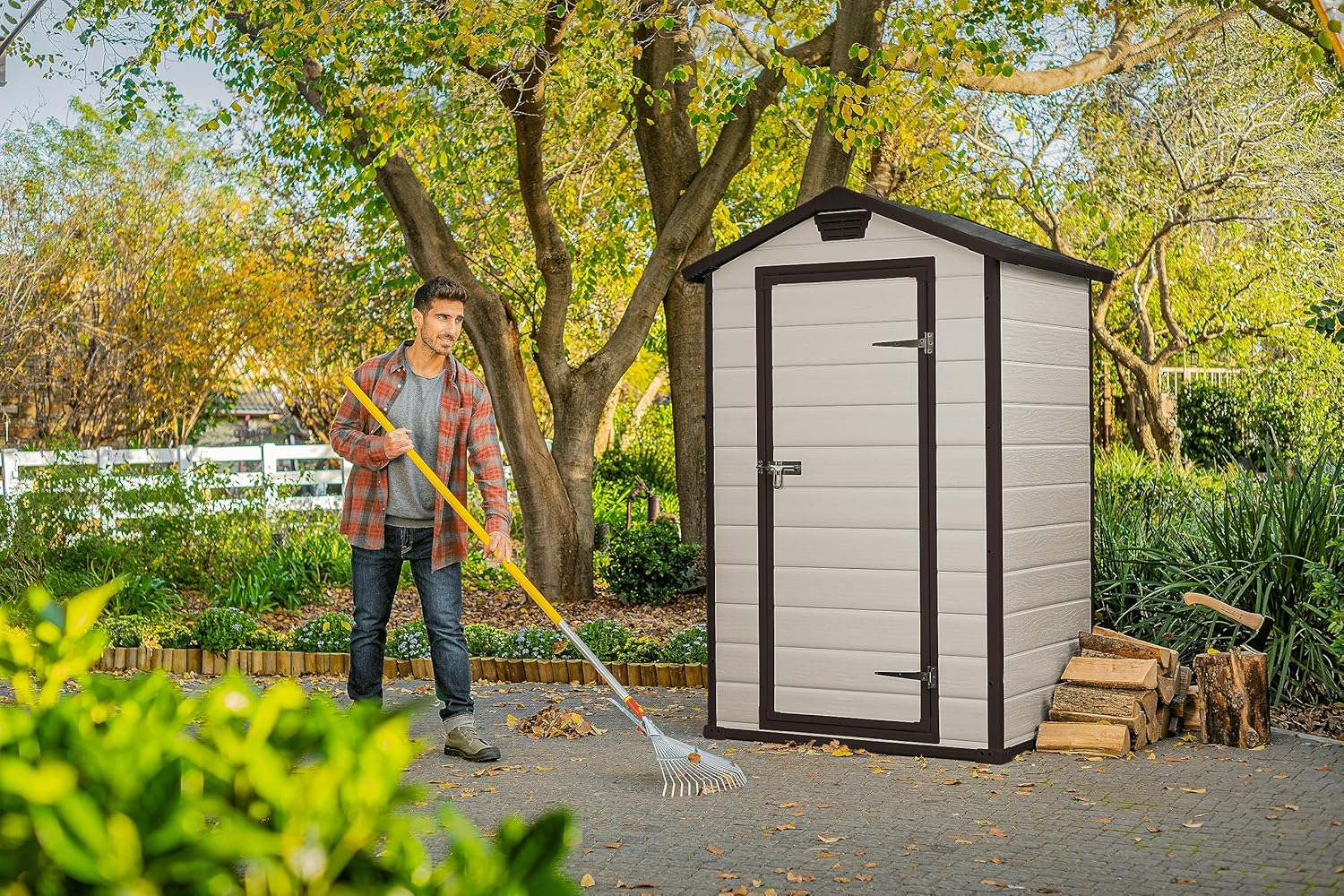 Keter - Manor 43 - abri de jardin 1,1m² - beige, résistant