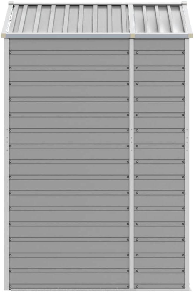 vidaXL Abri de Jardin, Cabane à Outils avec Poignées, Remise à Outils avec Toit Inclinable, Abri de Rangement Patio, Gris Clair 191x130x198 cm Acier Galvanisé