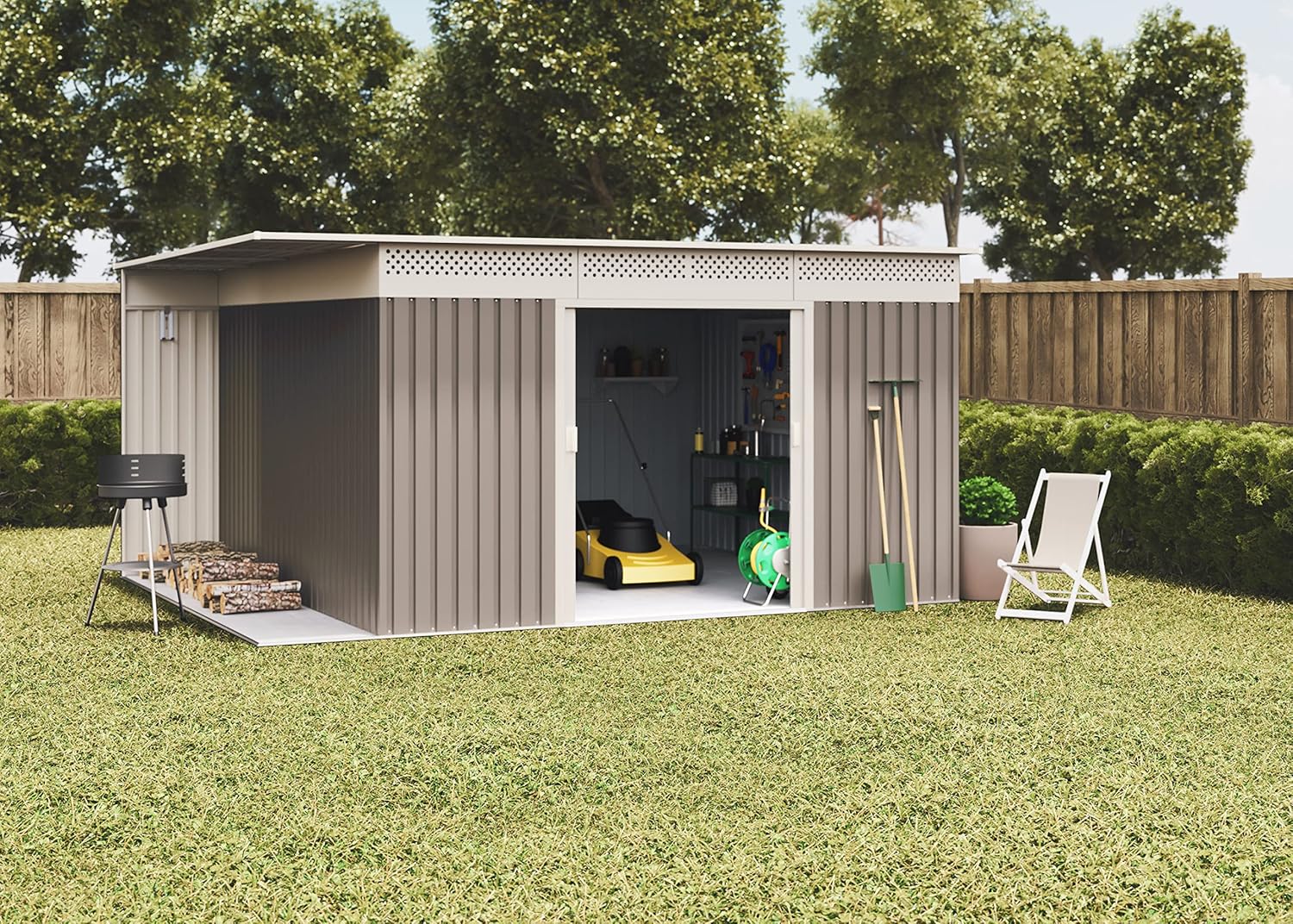 Hoggar - Uppsala Premium - 13.22 m² - abri jardin bois 10 ans 333x397x191cm