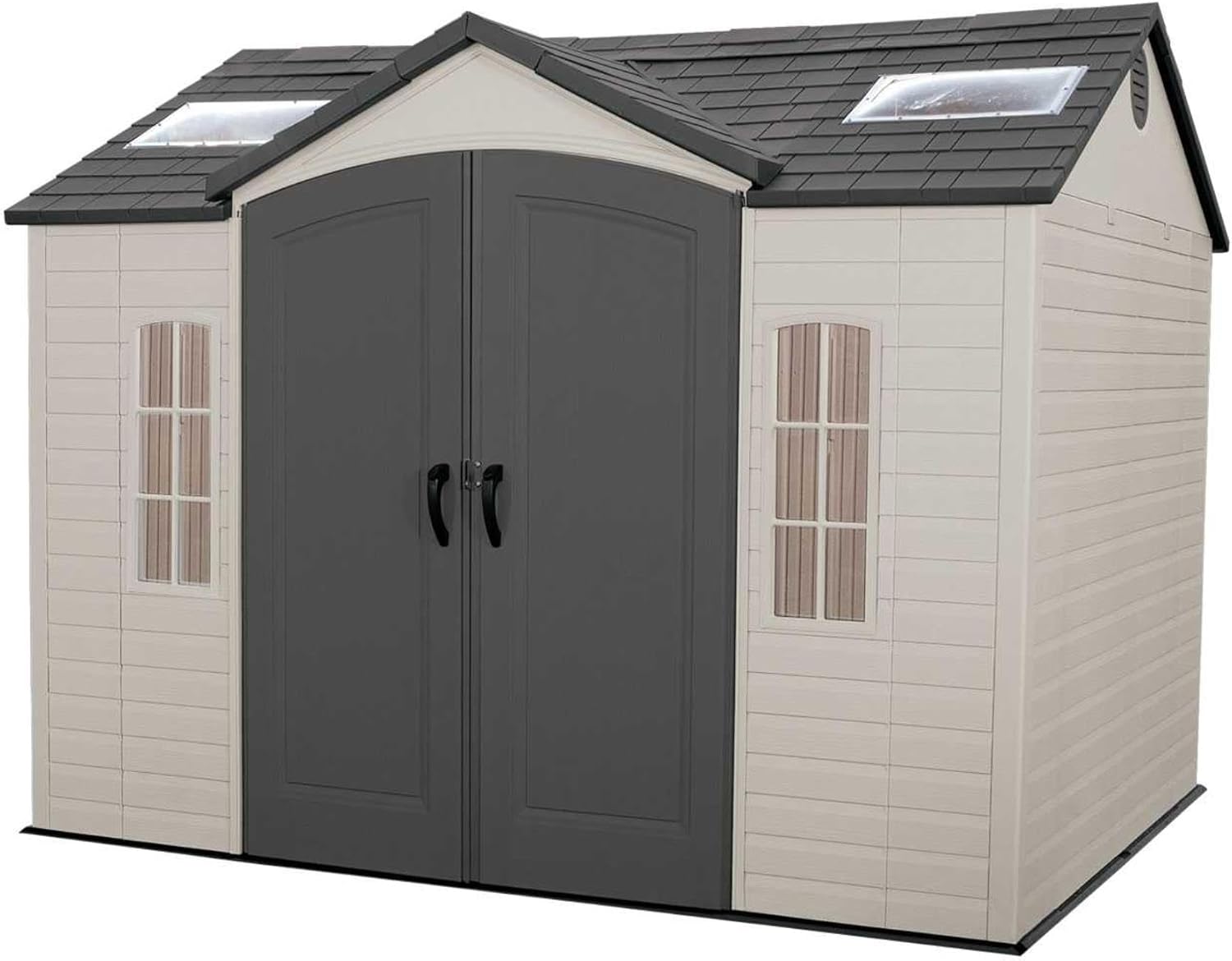 Lifetime - abri de jardin Tan - 233x295x244 cm - résine, double porte