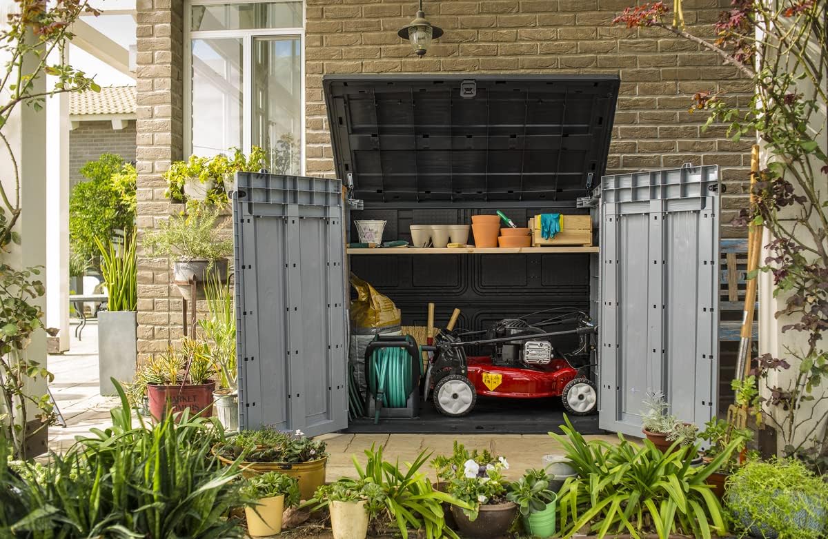 Keter - Abri horizontal Range SIO Pro - 1200L - rangement poubelle, résistant, gris SIO Pro