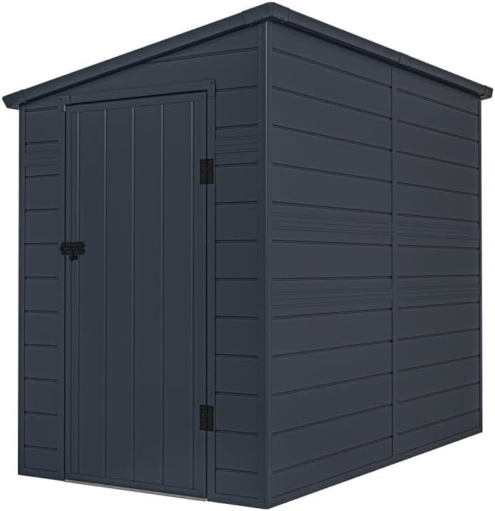 Jôbu - Abri adossé en résine 3,55m², fenêtre, aération, kit, acier