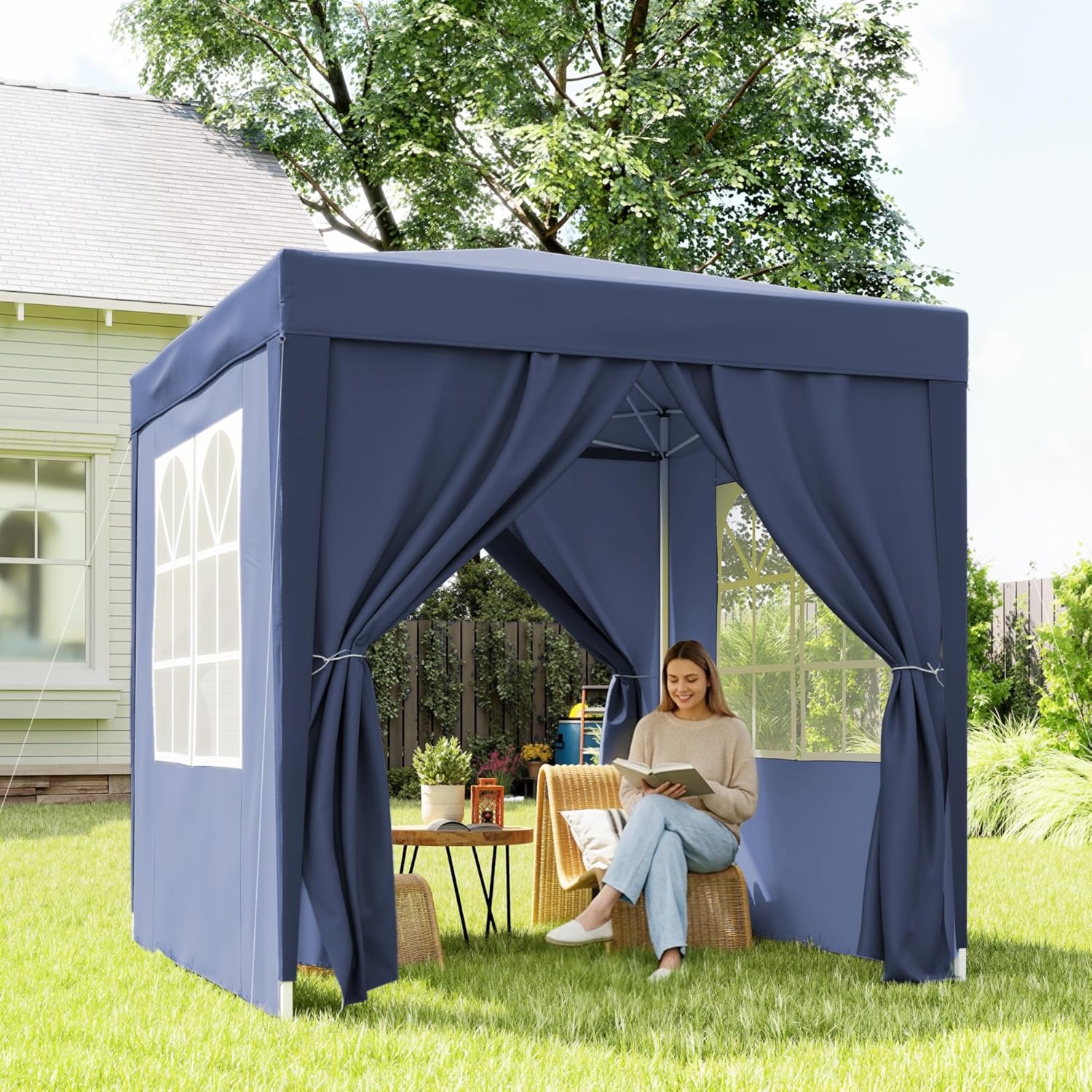 Outsunny - tonnelle pliante pop-up 2x2m - acier, UV, 4 côtés amovibles