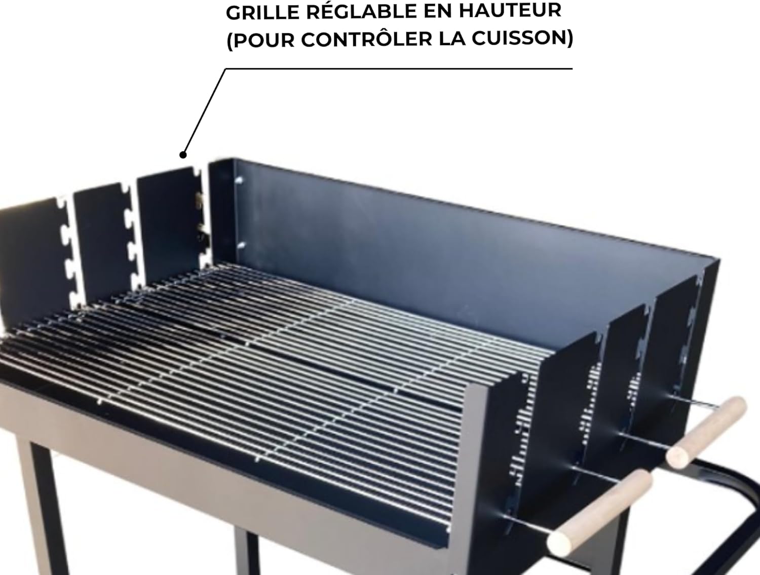 Cook'in Garden - Serena - XXL - Barbecue charbon acier, grille réglable
