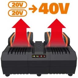 WORX - Tronçonneuse brushless 40V 35cm, 2x4Ah, auto-tension, WG384E