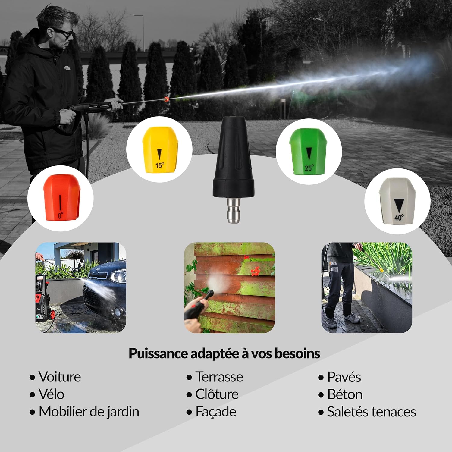LEHMANN - Colorado - Nettoyeur haute pression 3000W, 260 bar, 492 l/h, induction, accessoires, 17m