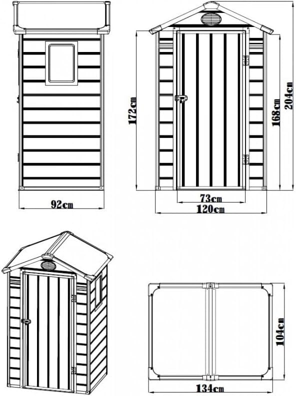 Jôbu - Abri de jardin en résine - 1,34m² - porte verrouillable, fenêtre, ventilation, acier galvanisé