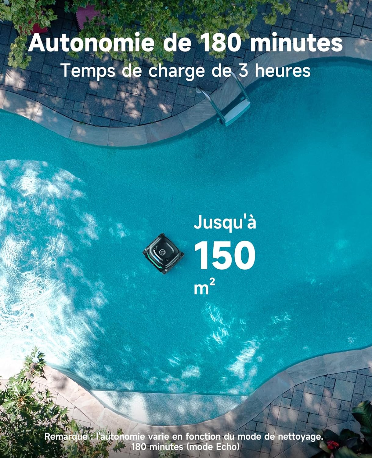 WYBOT - C2 série - 150㎡ - robot piscine sans fil aspiration forte C2