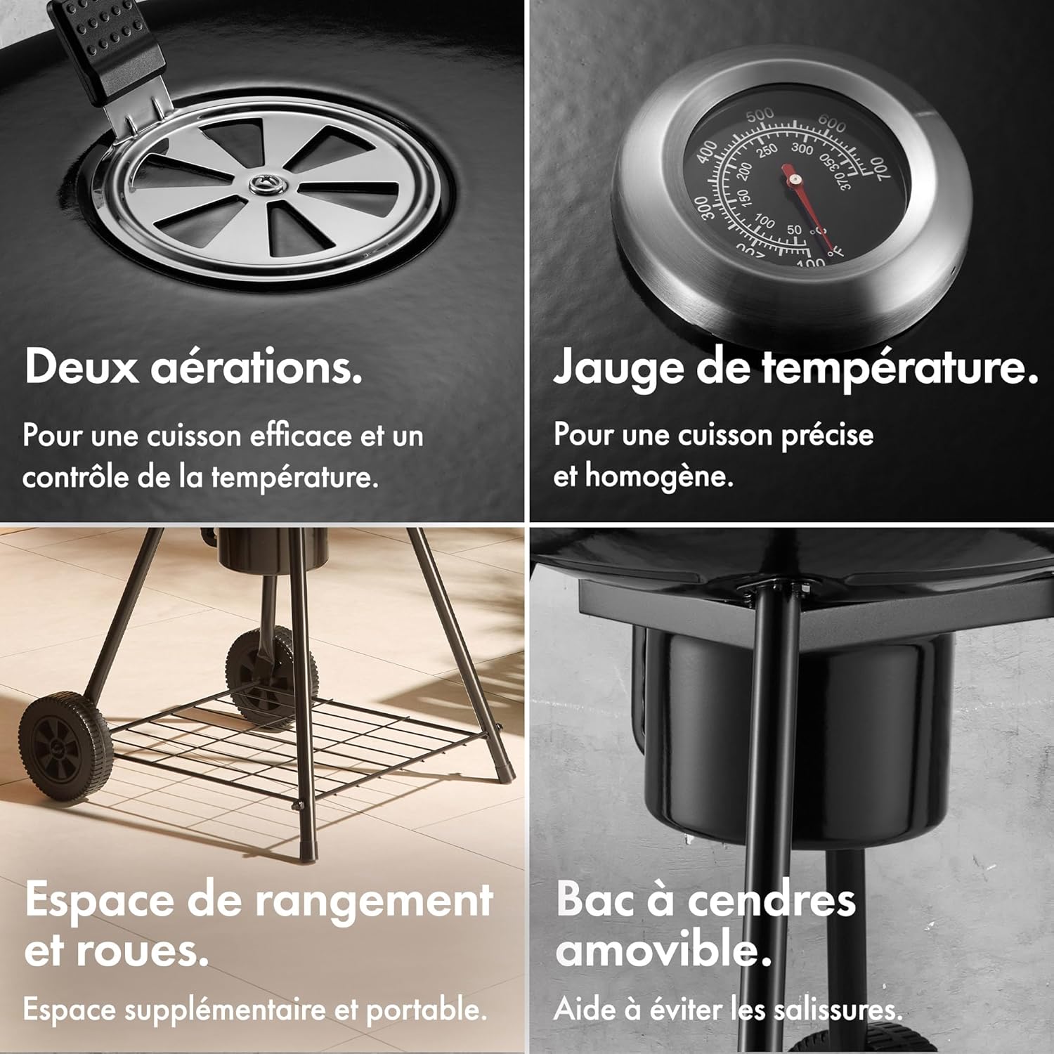 VonHaus - Barbecue portable série 22.5