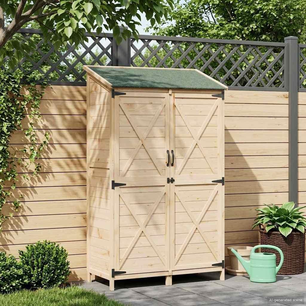 vidaXL - Abri de jardin bois naturel - 106x56x176,5cm - spacieux, aéré, résistant intempéries