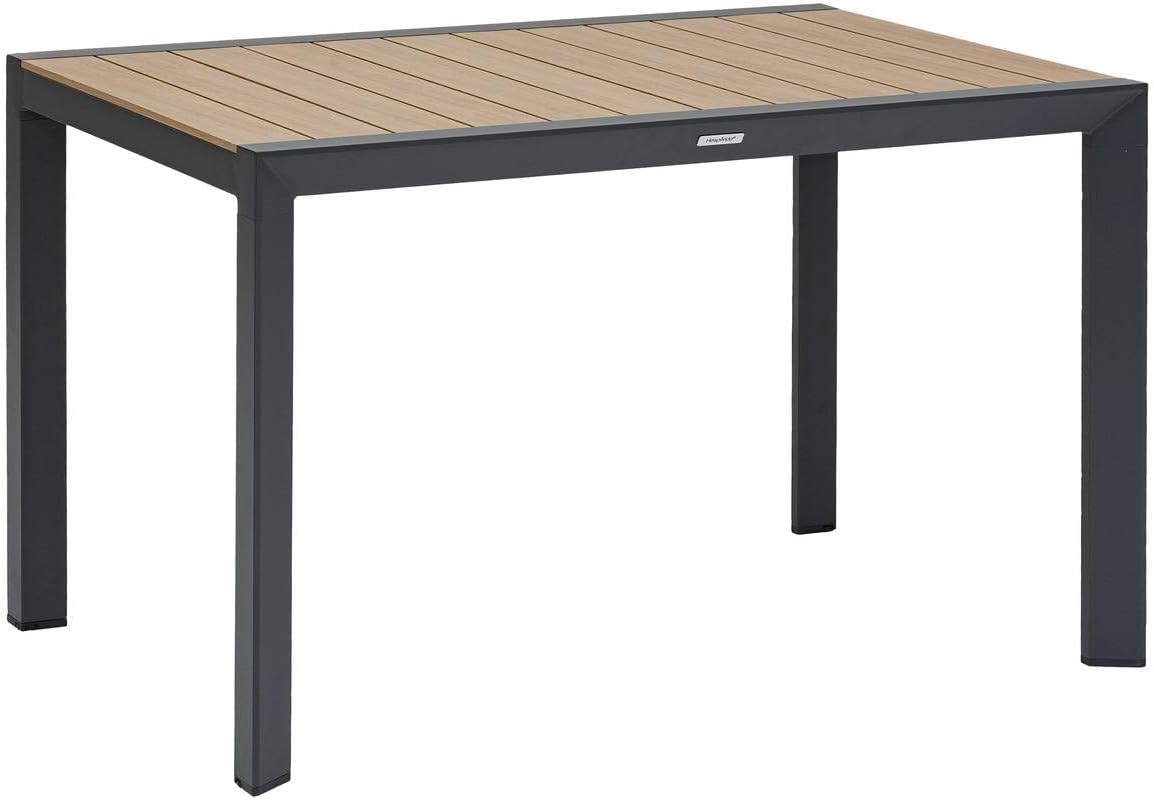 Hespéride - Table évasion 4 places - aluminium effet bois - Honey/Graphite