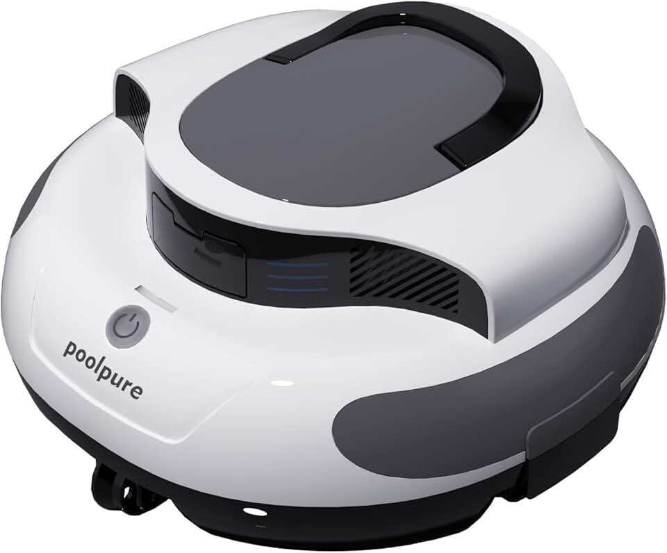 POOLPURE - Robot piscine sans fil - 5000mAh, double moteur, LED, auto-stationnement, IPX8, max 90㎡