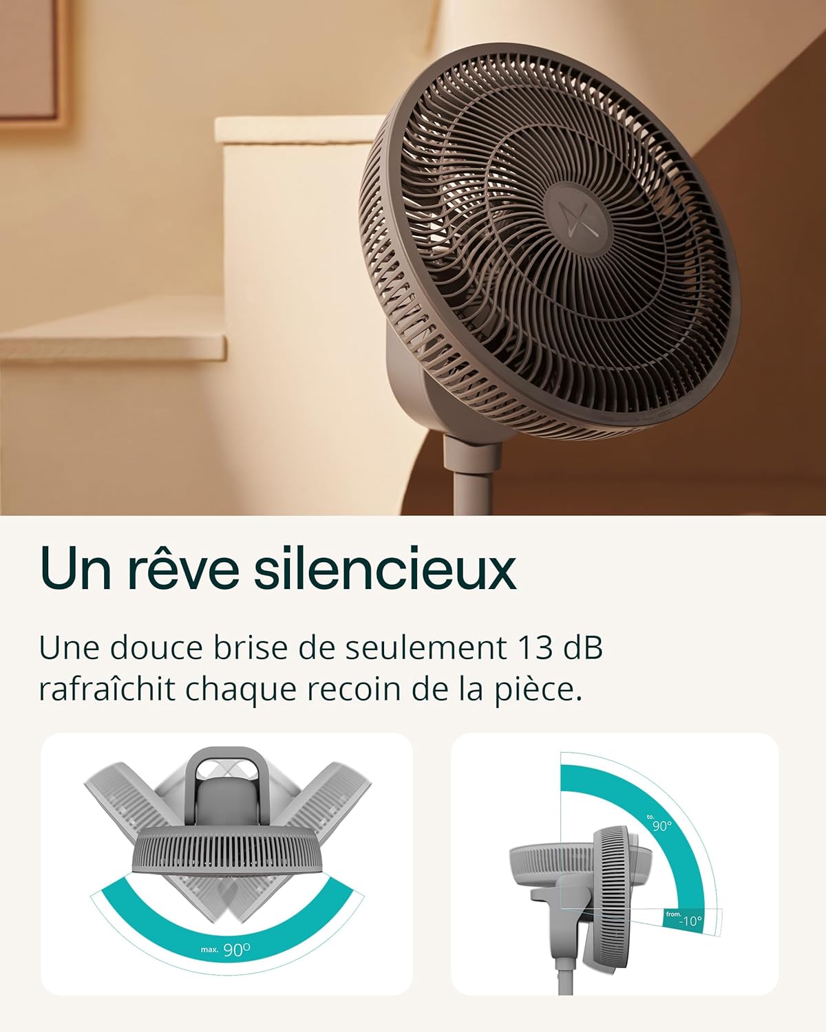Duux - Whisper 3 - 73–95 cm - ventilateur 26 vitesses, économe, oscillant