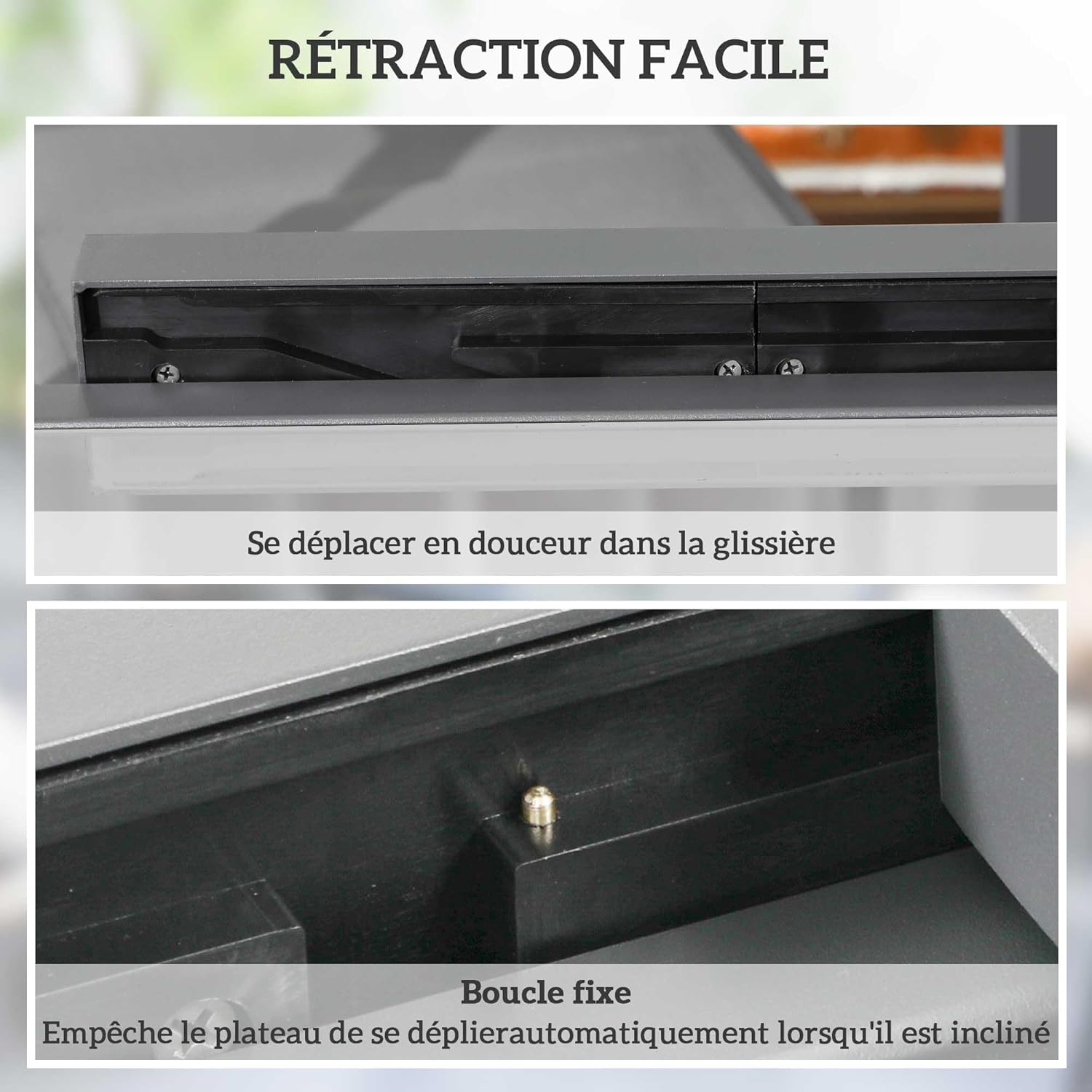 Outsunny - table extensible de jardin - 160x80x75 cm - verre trempé, aluminium gris