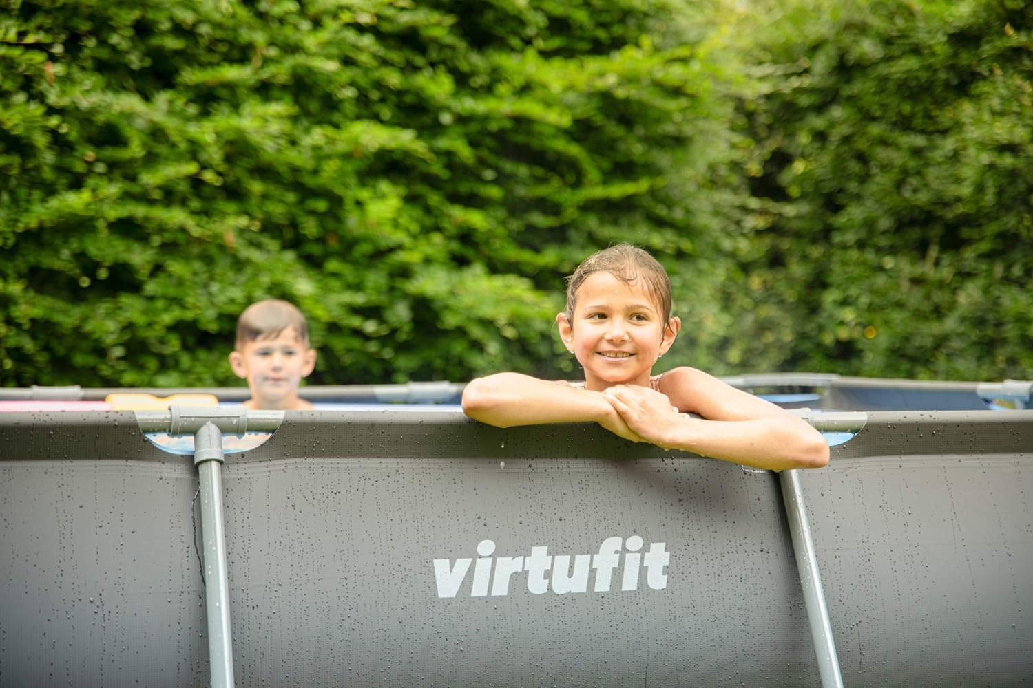 VirtuFit - Piscine rectangulaire Série Noire - 300x210x66 cm - filtre inclus