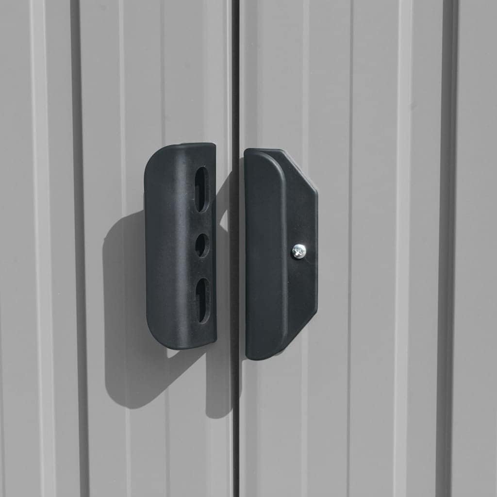Abri de jardin métal gris - 257x489x181 cm, robuste, 105.6KG