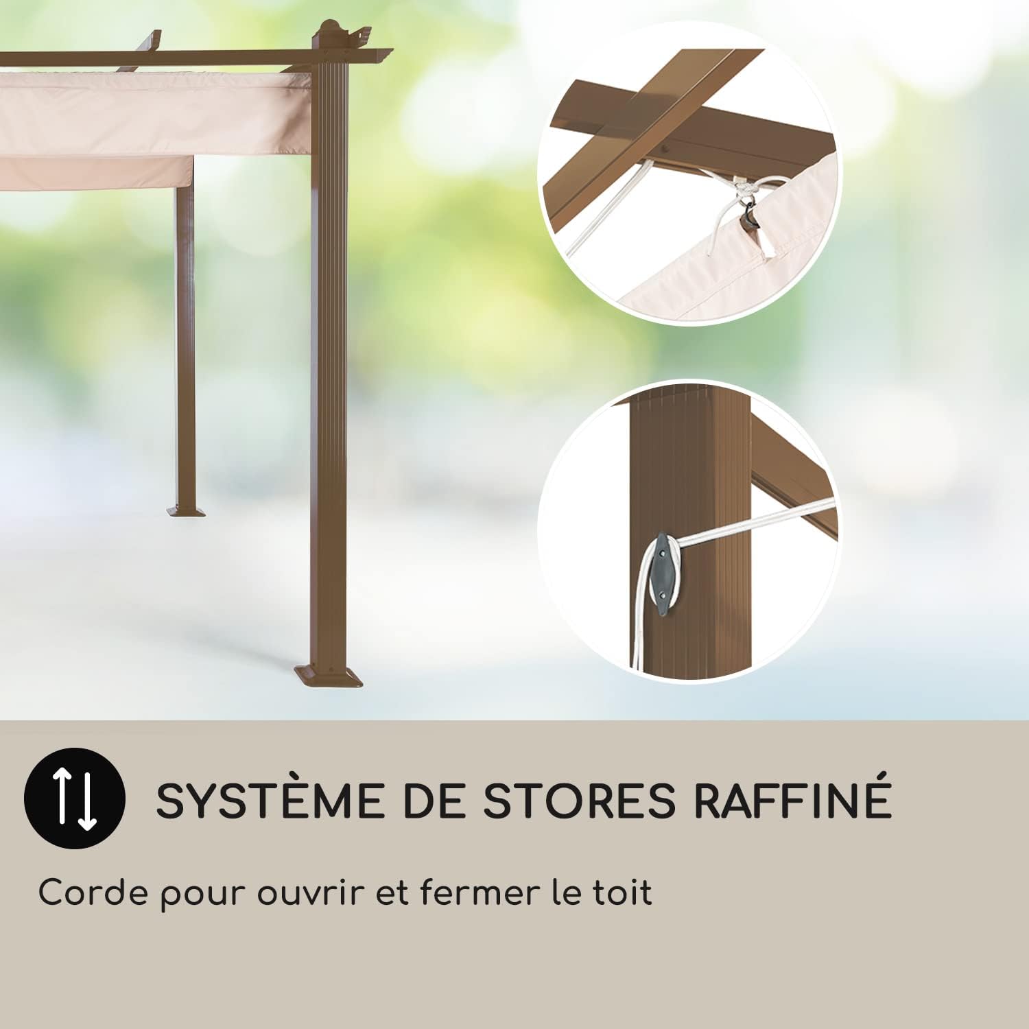 Blumfeldt - Pergola aluminium série Terrasse - 3x6m - toit rétractable, structure alu, UV, polyester imperméable