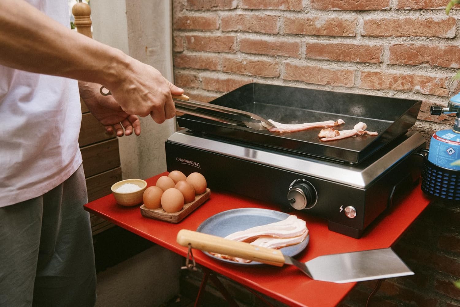 Campingaz - Othello 1 CV - Plancha 2,8kW - plaque acier émaillé, BlueFlame