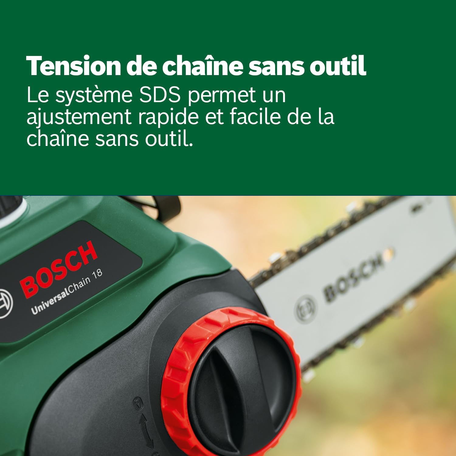 Bosch - UniversalChain 18 - guide 20cm - sans batterie, huile 80ml