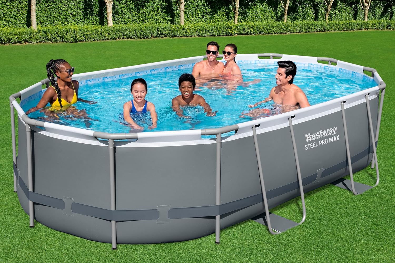Bestway - Steel Pro Max - 488x305x107 cm - Piscine hors sol gris