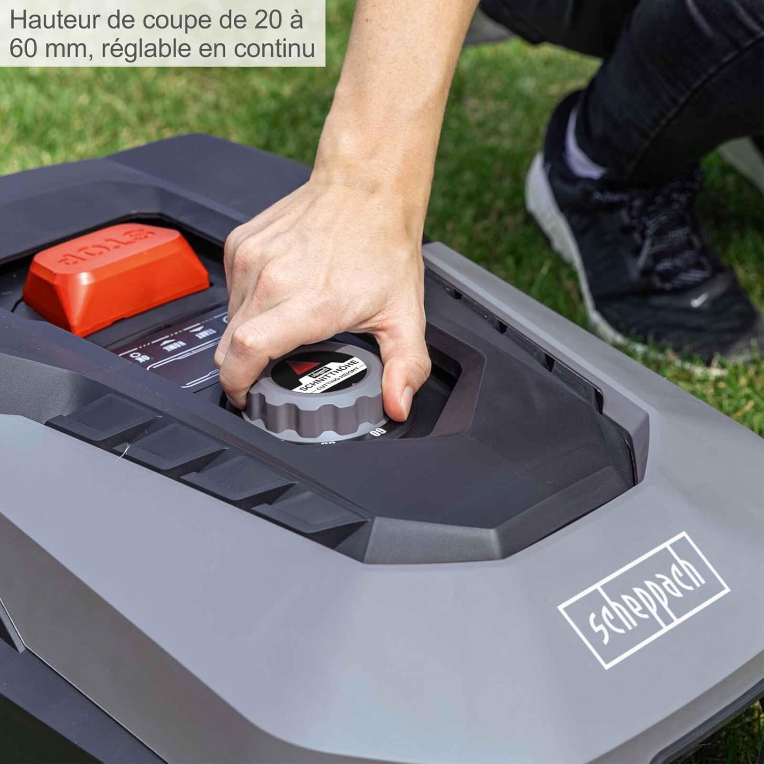 Practixx - Robot tondeuse série PX-RRM-600Wi - 600m² - coupe 18cm, 20-60mm, capteur pluie, WiFi/BT, pente 35%, station d