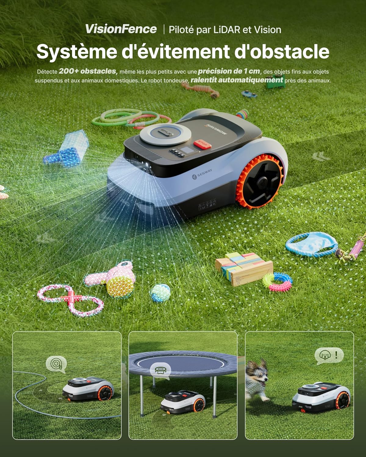 Segway - Navimow i210 LiDAR Pro - garage M - AWD, LiDAR+RTK, pente 55%, i210