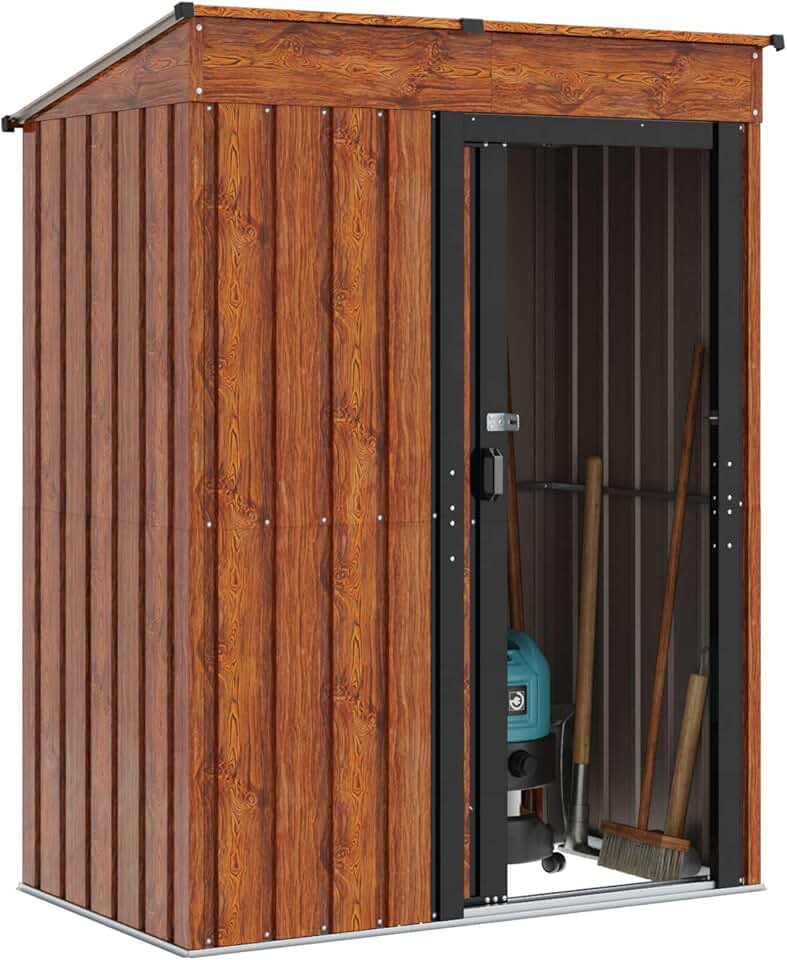 vidaXL - Cabanon de jardin - 137x81x180 cm - Métal résistant, rangement extérieur