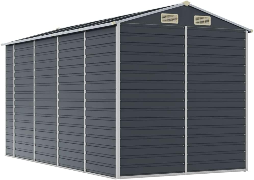 vidaXL - Abri de jardin anthracite 191x385x198 cm acier galvanisé