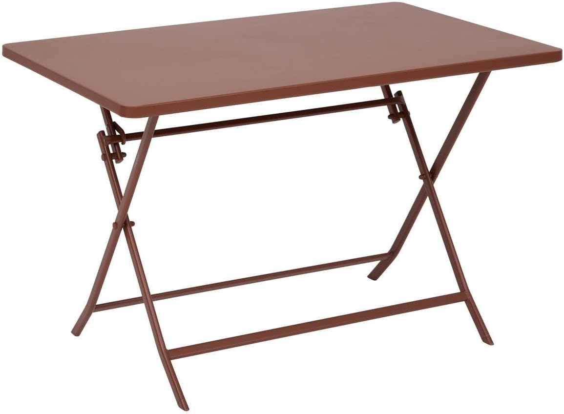 Hespéride - Greensboro - 110x70 cm - table pliante 4 places acier acajou